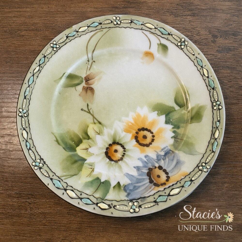 Antique Hand Painted Nippon Plate Moriage Floral Pre-1921 Japan 6” Cottagecore